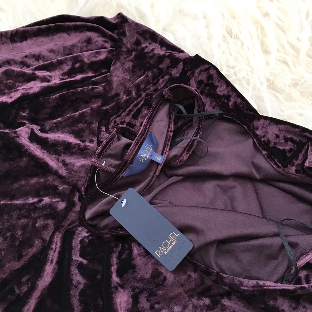 Rachel Roy Kelsie Asymmetrical Hem Velvet Dress - Picture 5 of 8